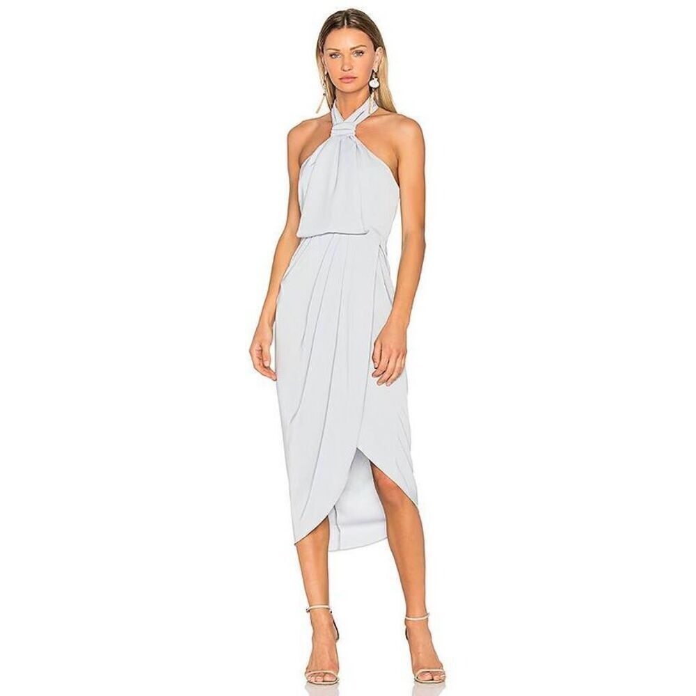 Shona Joy Knot Draped Dress in Powder Blue 4 $279